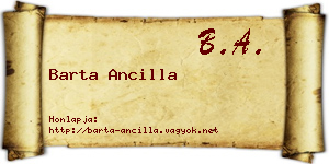 Barta Ancilla névjegykártya