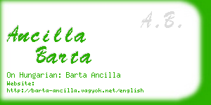 ancilla barta business card